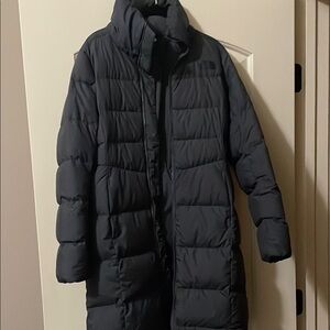 The North Face Charcoal Puffer Jacket. Size Small. Worn once. No attached hood.